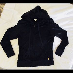 DKNY Black Velour Hoodie Size M